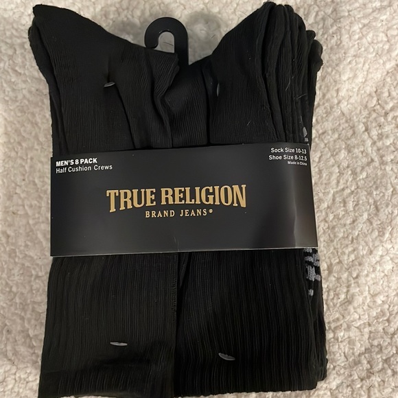 True Religion Other - True Religion Crew Socks 8pack Black NWT